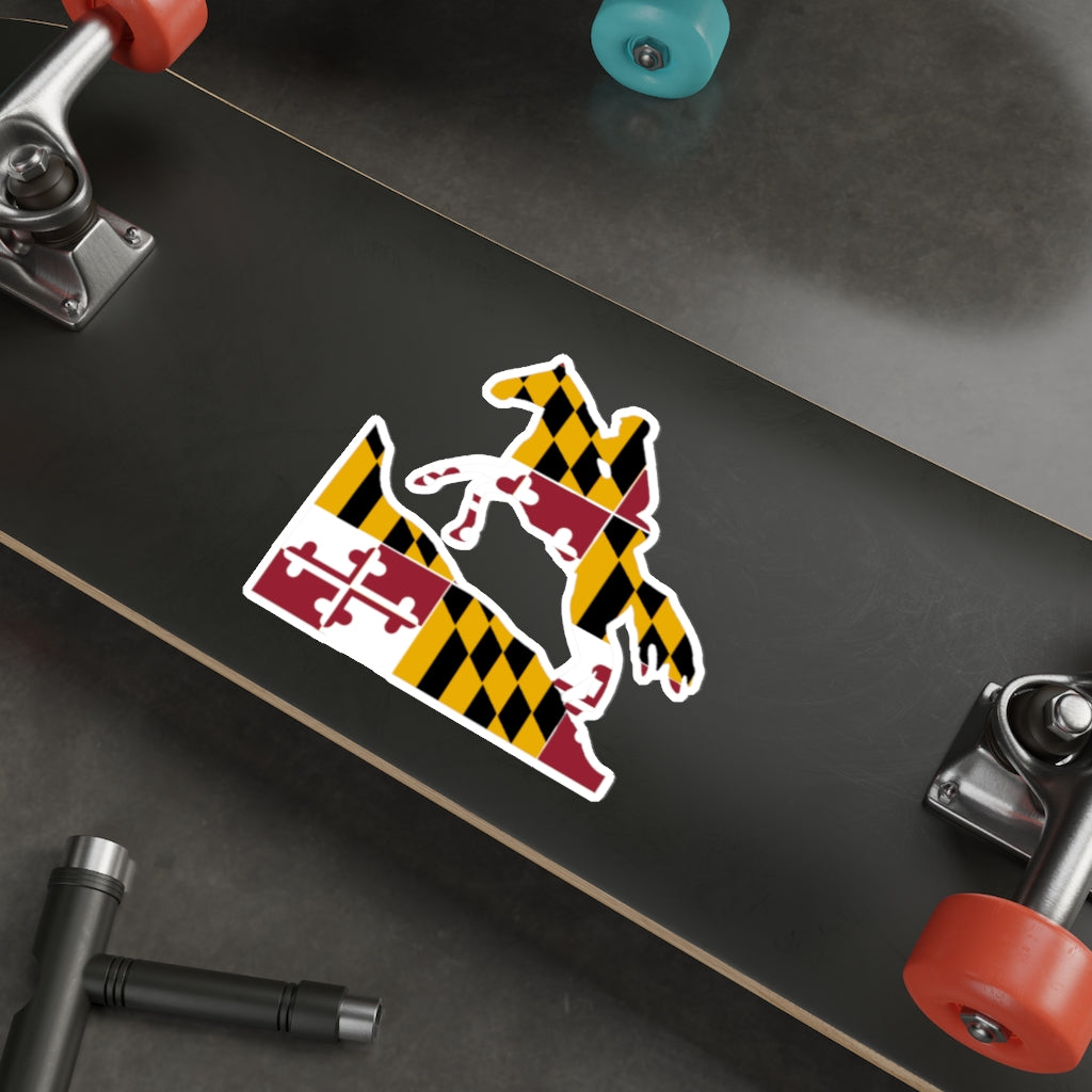 Maryland Flag Endurance Rider Kiss Cut Stickers