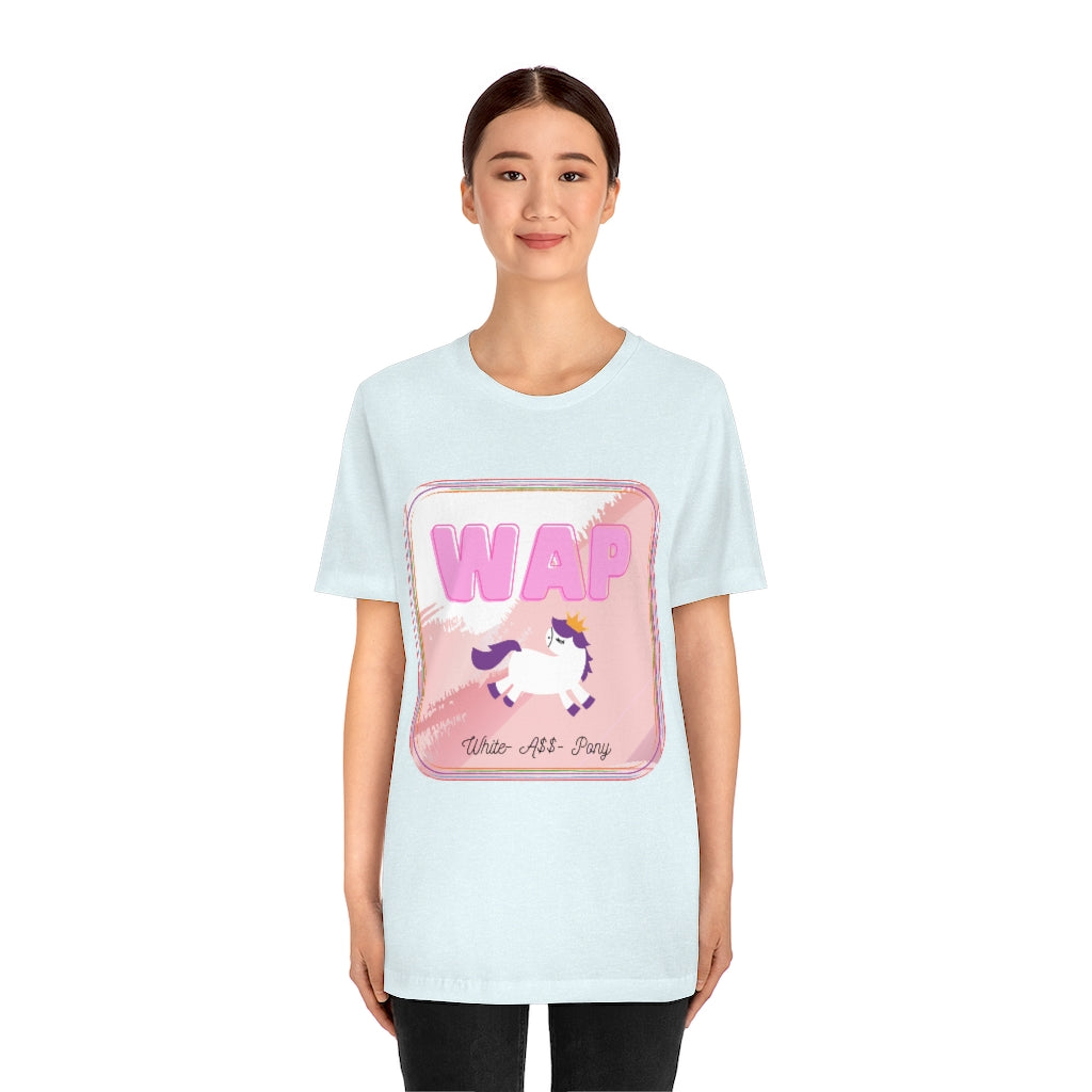 WAP- White Pony horse T-shirt. Unisex Jersey Short Sleeve Tee