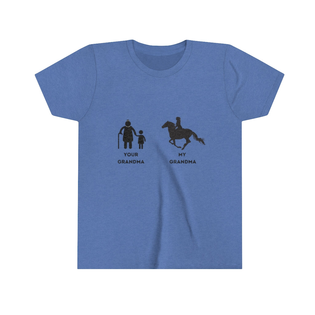 Your Grandma My Grandma Horse rider design 2 Youth Short Sleeve Tee