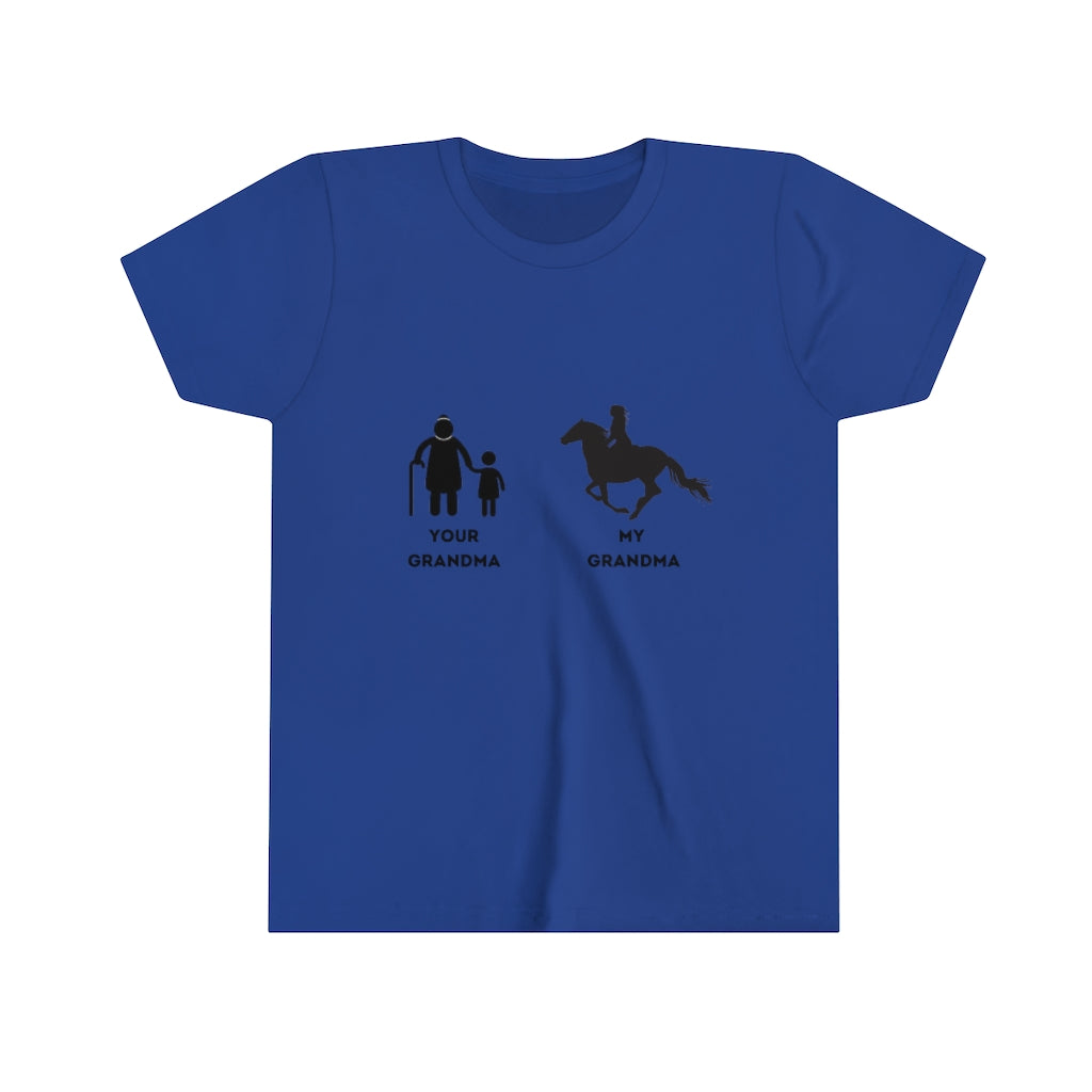 Your Grandma My Grandma Horse rider design 2 Youth Short Sleeve Tee