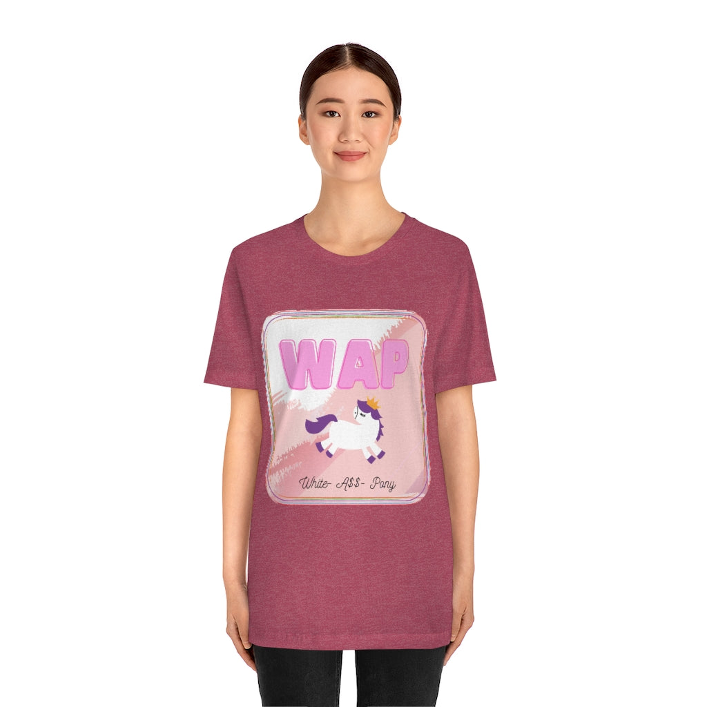 WAP- White Pony horse T-shirt. Unisex Jersey Short Sleeve Tee