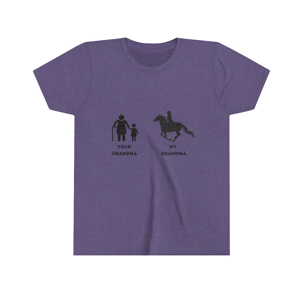 Your Grandma My Grandma Horse rider design 2 Youth Short Sleeve Tee