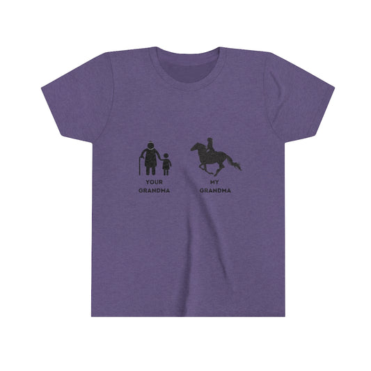 Your Grandma My Grandma Horse rider design 2 Youth Short Sleeve Tee