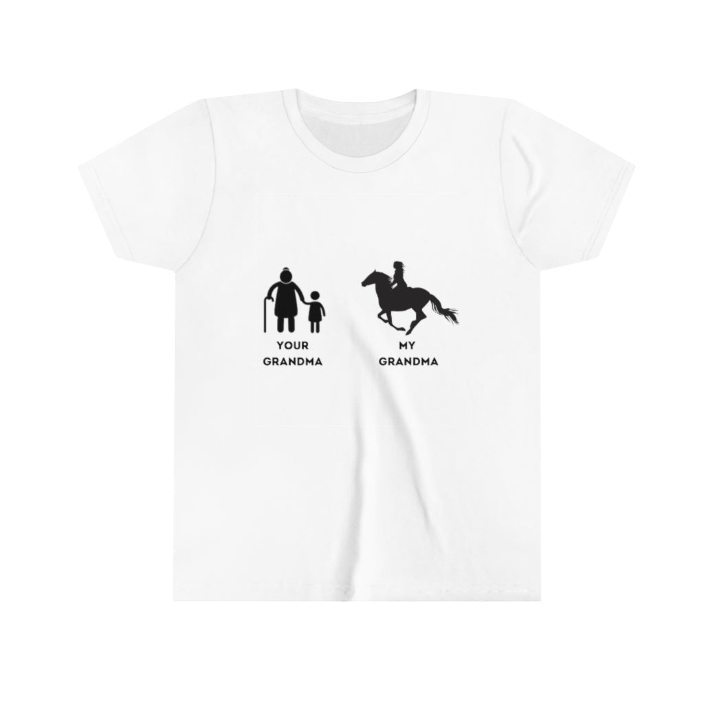 Your Grandma My Grandma Horse rider design 2 Youth Short Sleeve Tee