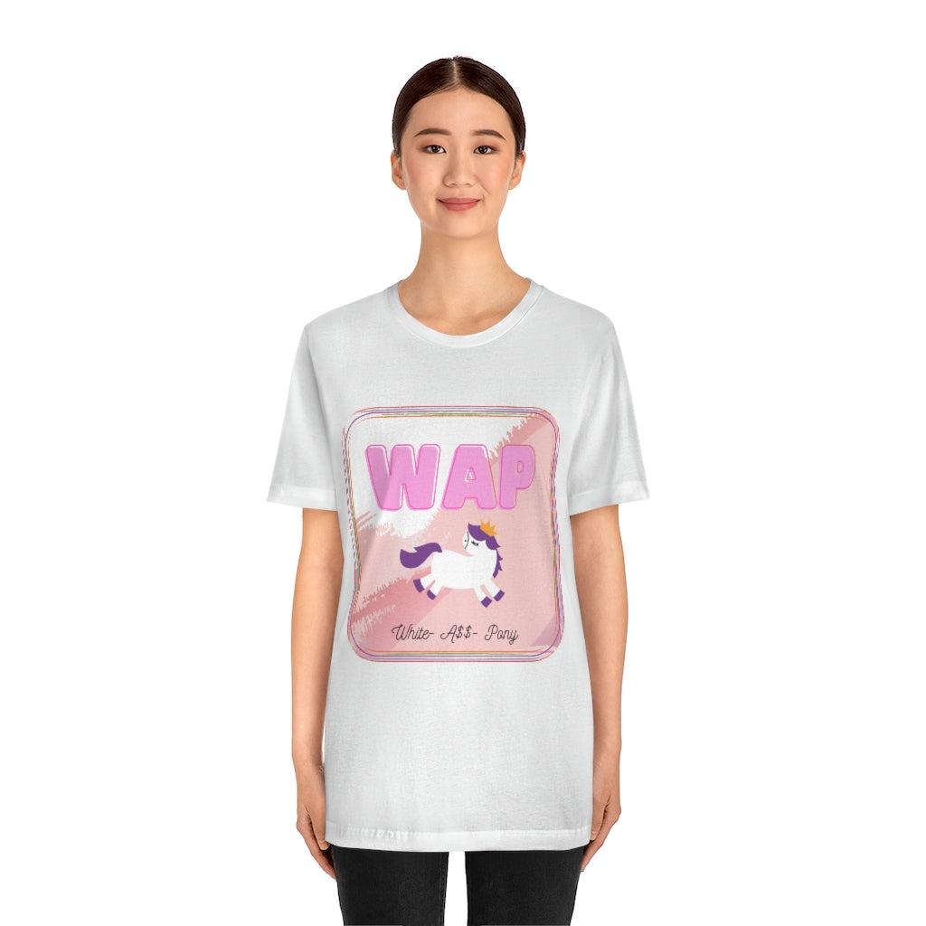 WAP- White Pony horse T-shirt. Unisex Jersey Short Sleeve Tee