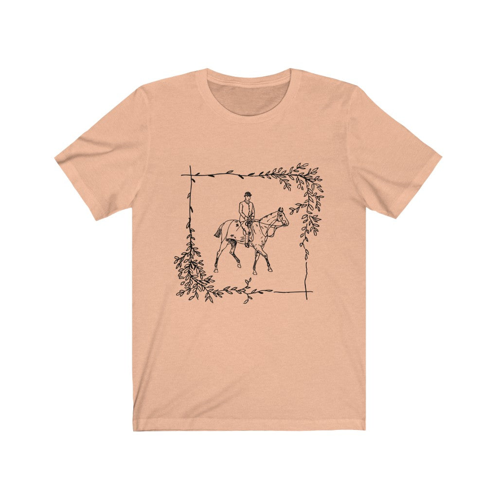 Vintage Horse Leaf. Horse Tshirt. Unisex Jersey Short Sleeve