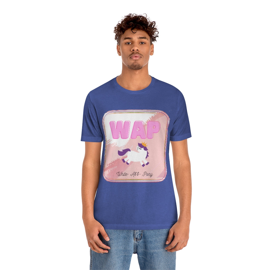 WAP- White Pony horse T-shirt. Unisex Jersey Short Sleeve Tee