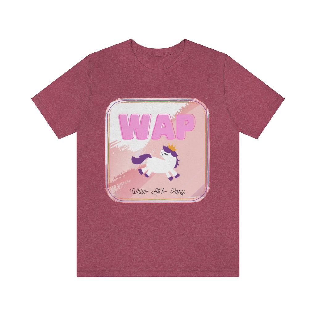 WAP- White Pony horse T-shirt. Unisex Jersey Short Sleeve Tee