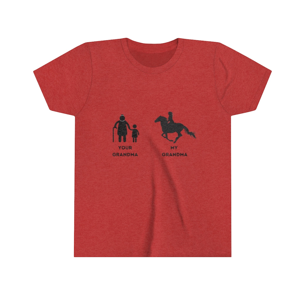 Your Grandma My Grandma Horse rider design 2 Youth Short Sleeve Tee