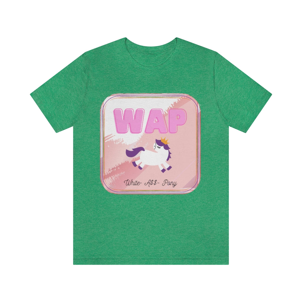 WAP- White Pony horse T-shirt. Unisex Jersey Short Sleeve Tee