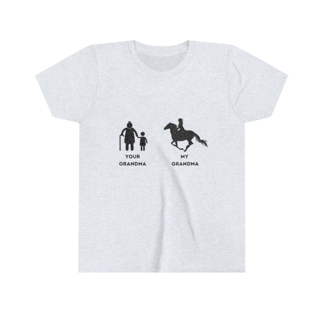 Your Grandma My Grandma Horse rider design 2 Youth Short Sleeve Tee