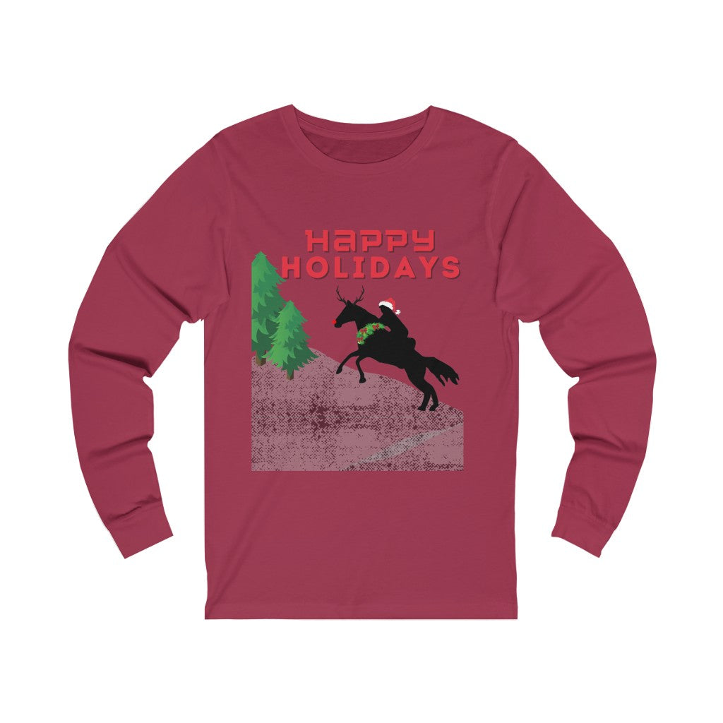 Happy Holidays Endurance Rider. Endurance Christmas Unisex Jersey Long Sleeve Tee