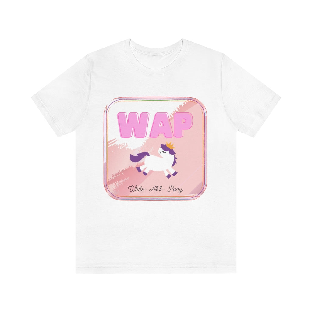 WAP- White Pony horse T-shirt. Unisex Jersey Short Sleeve Tee