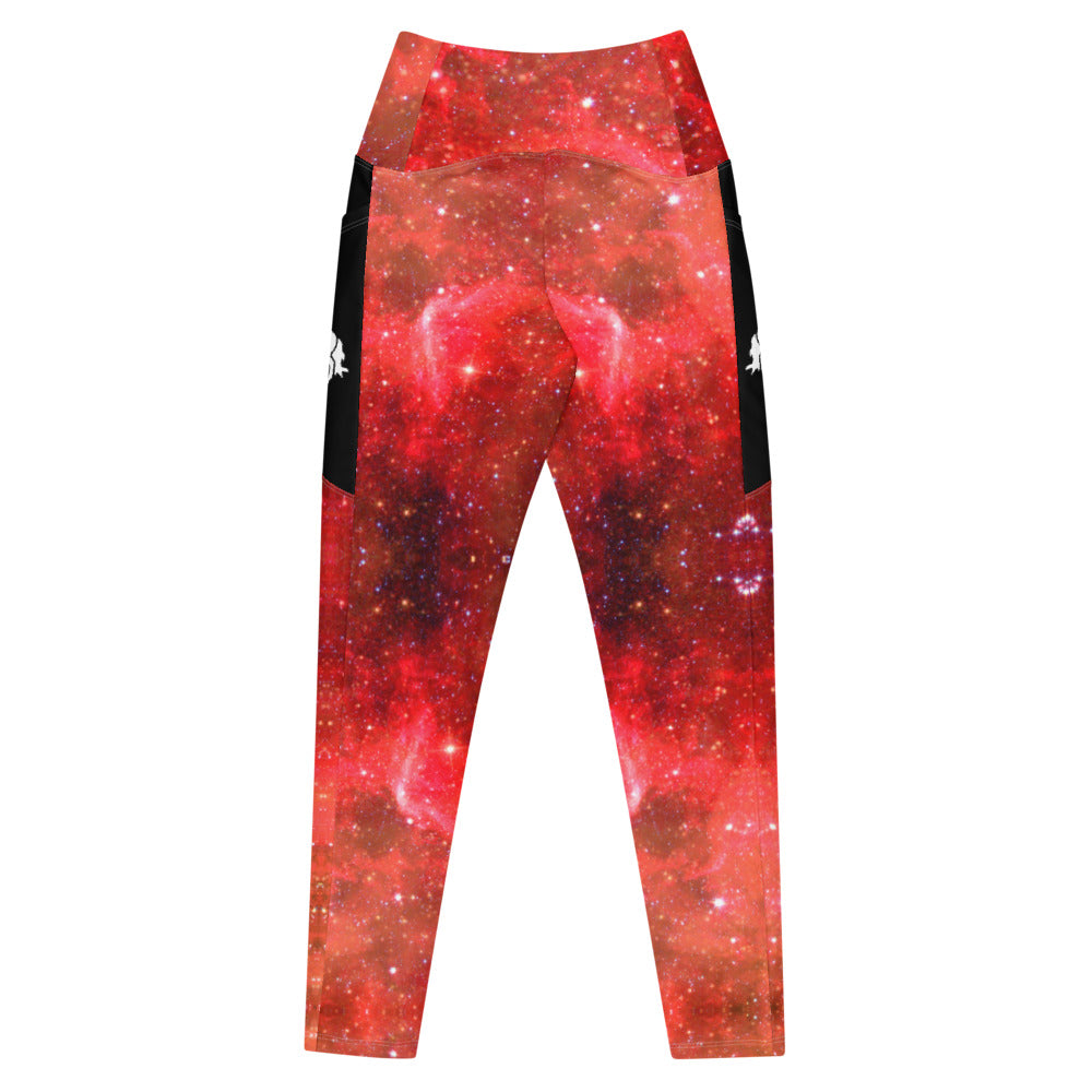 Red Galaxy Riding Tights with pockets