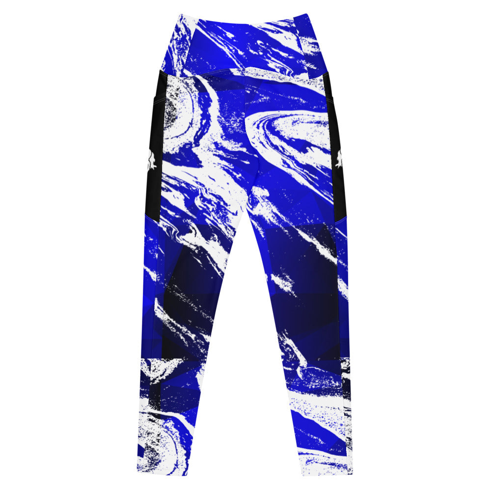 Royal Blue Swirl Horse Tights with pockets