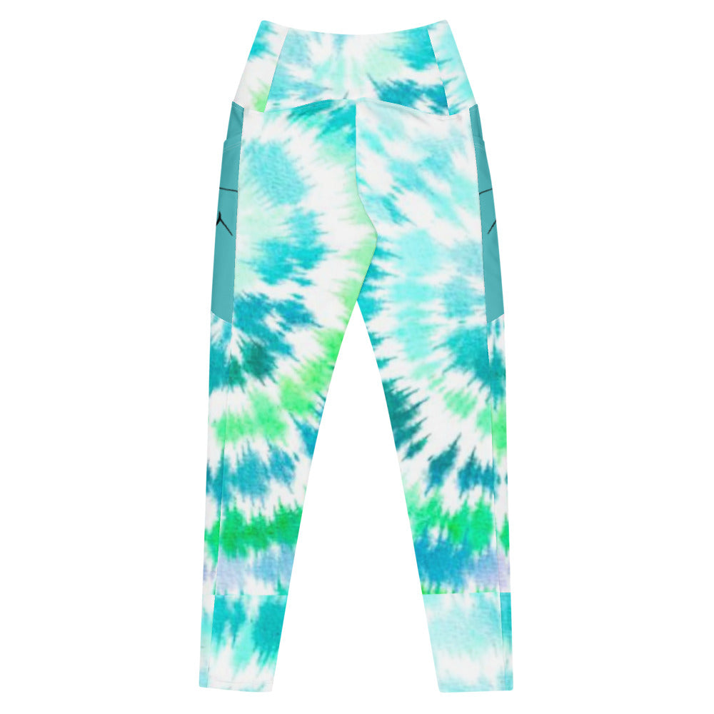 Mule tie dye horse riding tights with pockets