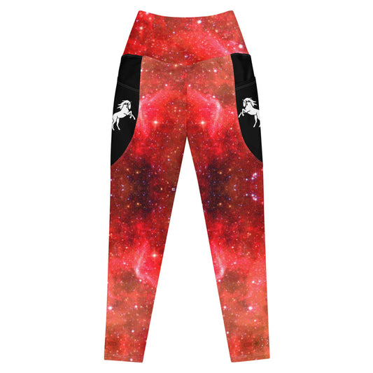 Red Galaxy Riding Tights with pockets