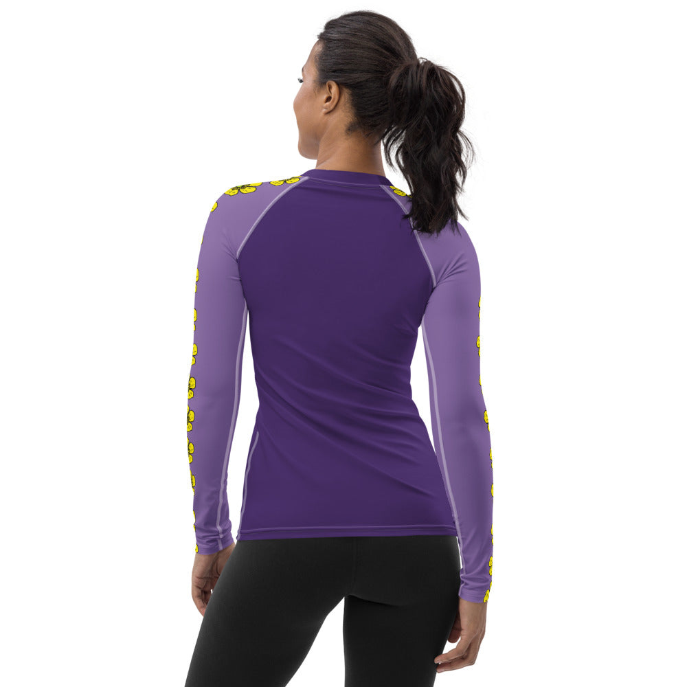 Suck It Up Butter Cup Purple Women's Sun/Rash Guard