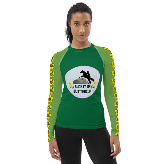 Suck It Up Buttercup Green Women's Sun/Rash Guard