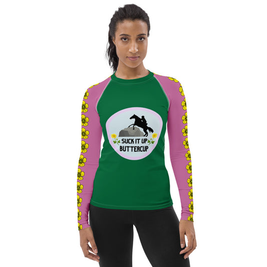 Custom Suck It Up Butter Cup Women's Sun/Rash Guard