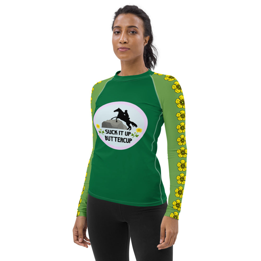 Suck It Up Buttercup Green Women's Sun/Rash Guard