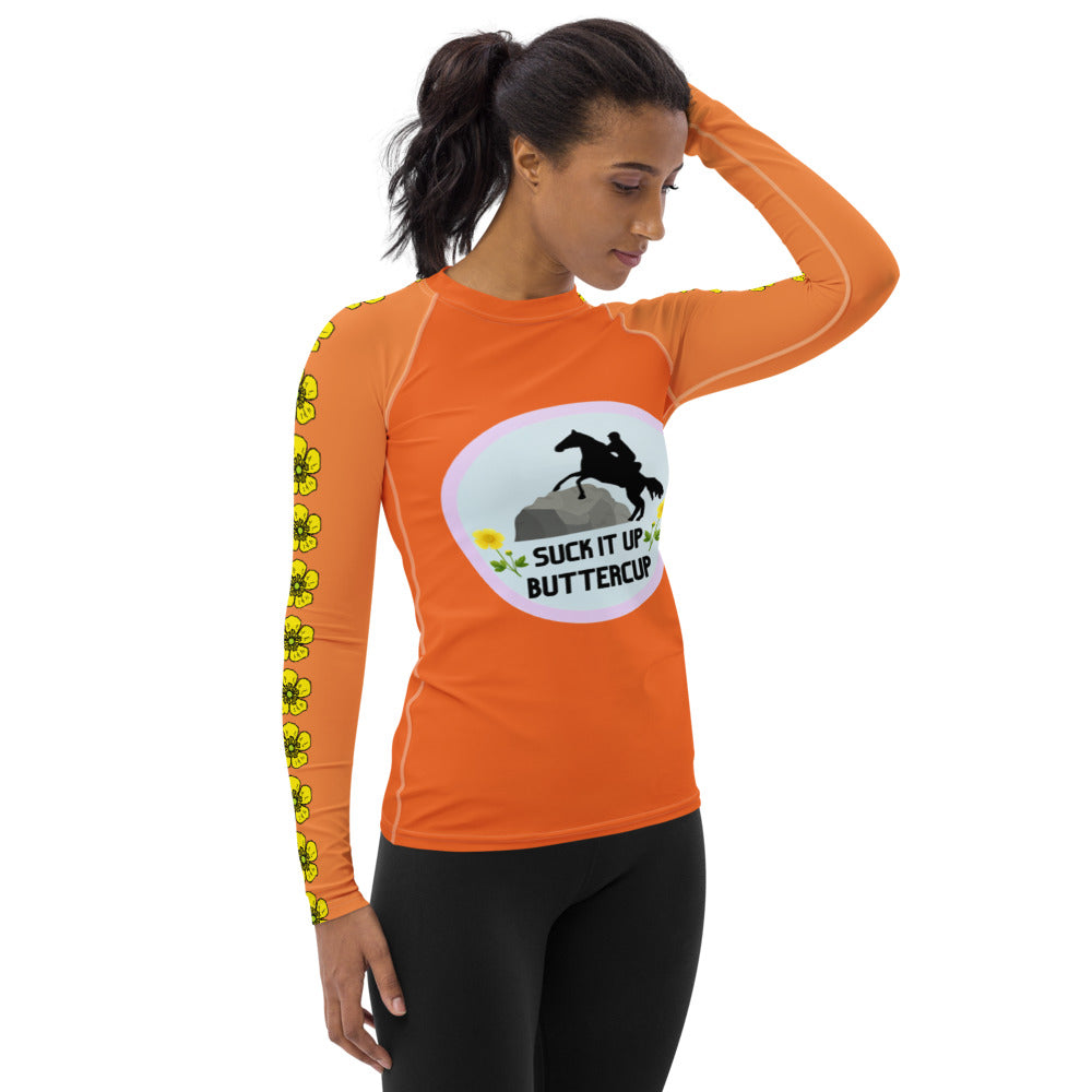 Suck it Up Buttercup Orange Women's Sun/Rash Guard