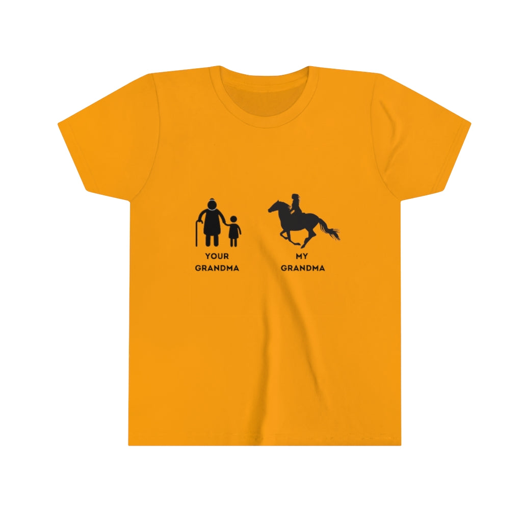 Your Grandma My Grandma Horse rider design 2 Youth Short Sleeve Tee