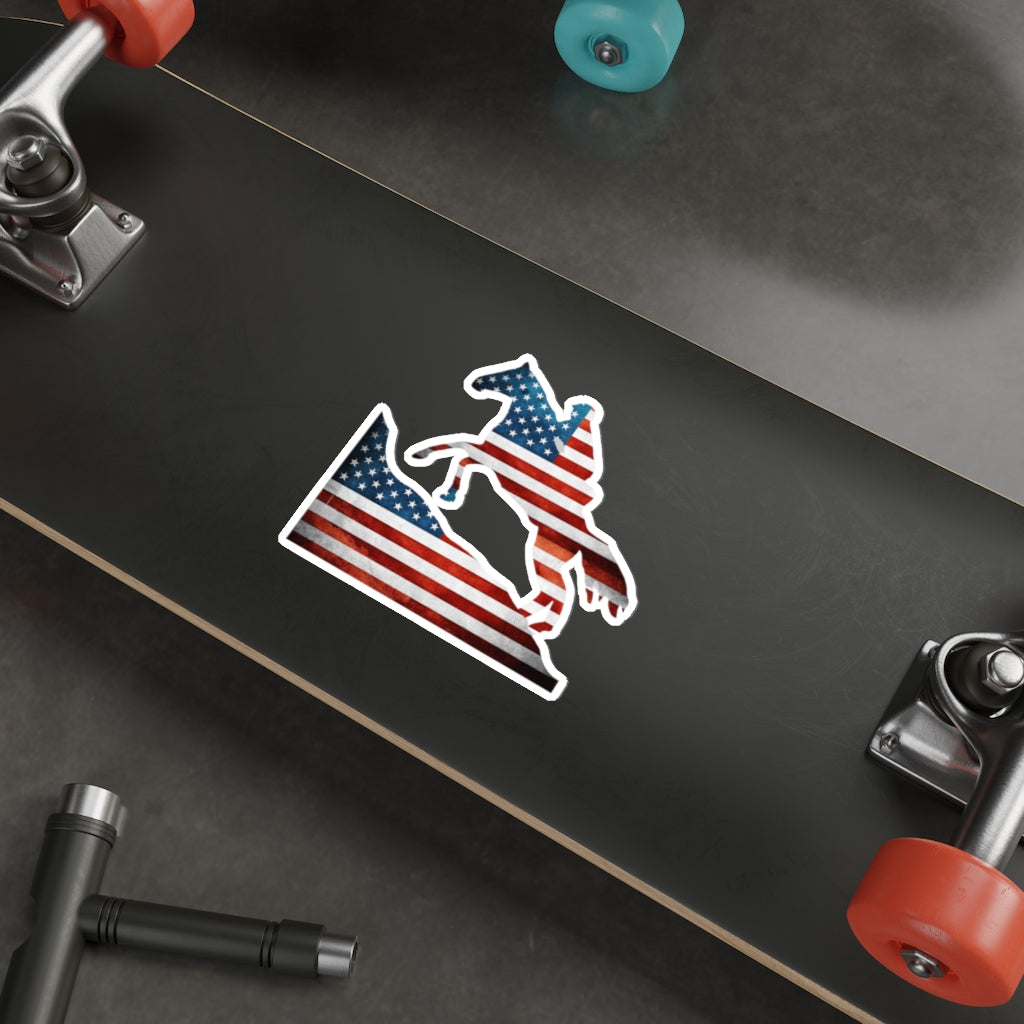 American Flag Endurance Rider Kiss Cut Stickers