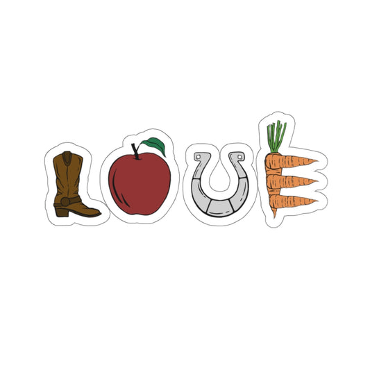 The Harley Horse LOVE Sign Kiss-Cut Stickers