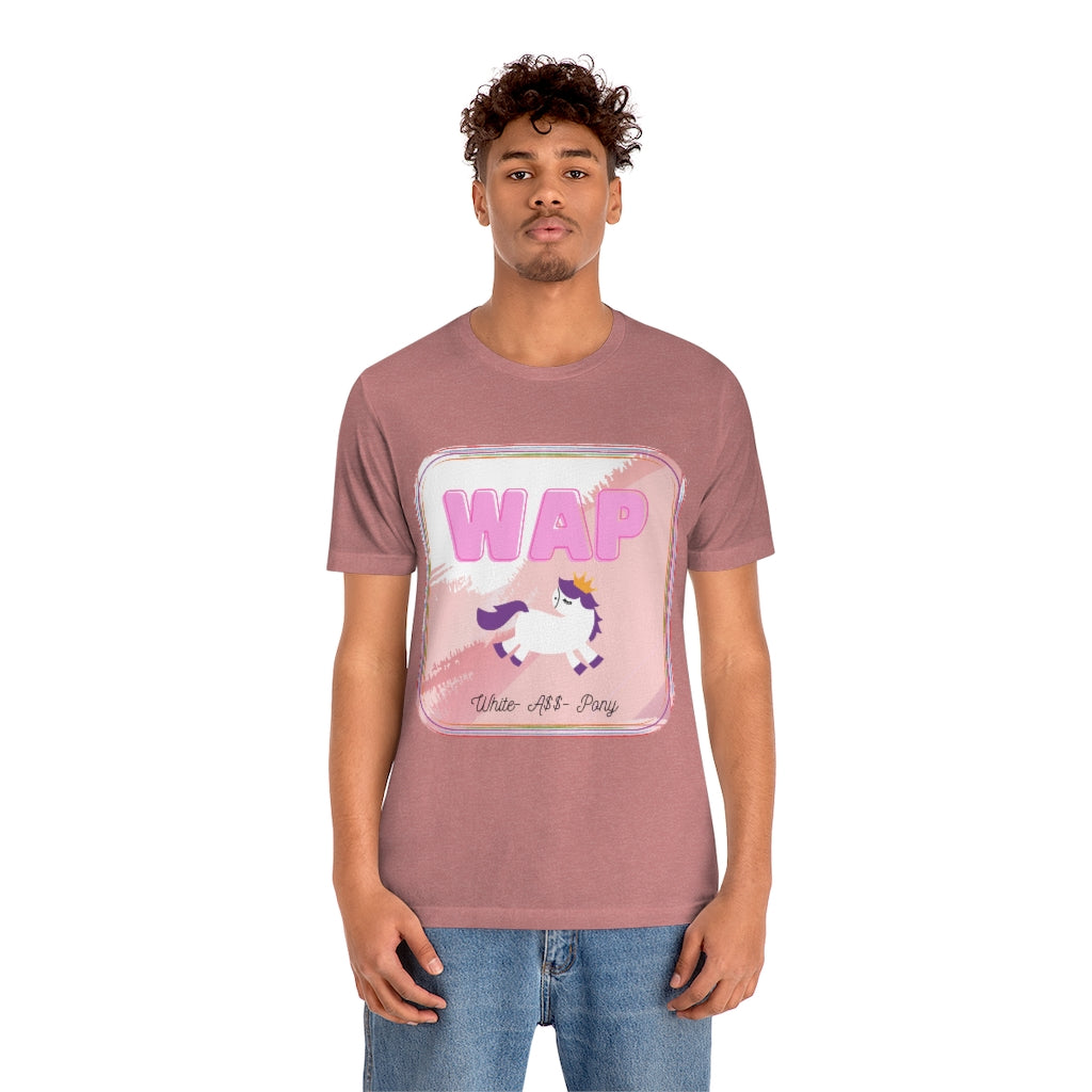 WAP- White Pony horse T-shirt. Unisex Jersey Short Sleeve Tee