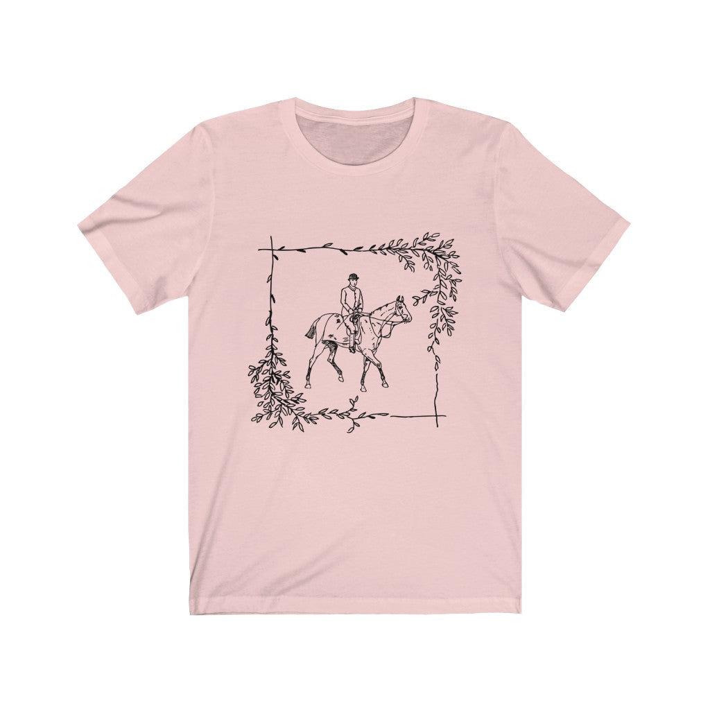 Vintage Horse Leaf. Horse Tshirt. Unisex Jersey Short Sleeve