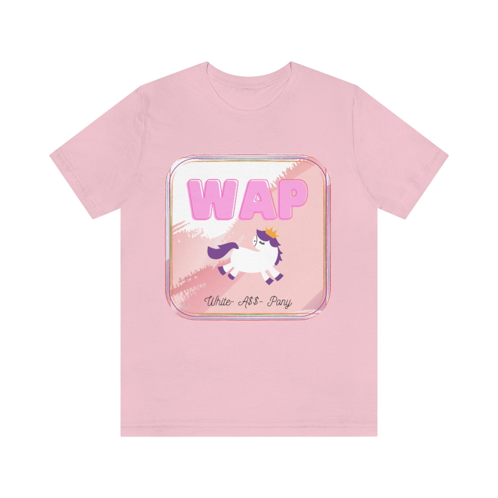 WAP- White Pony horse T-shirt. Unisex Jersey Short Sleeve Tee