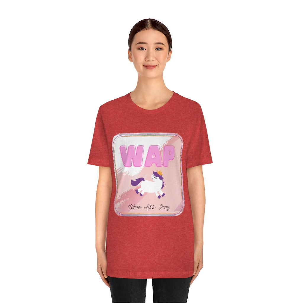 WAP- White Pony horse T-shirt. Unisex Jersey Short Sleeve Tee