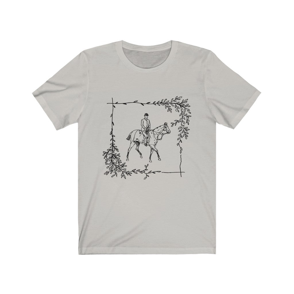 Vintage Horse Leaf. Horse Tshirt. Unisex Jersey Short Sleeve