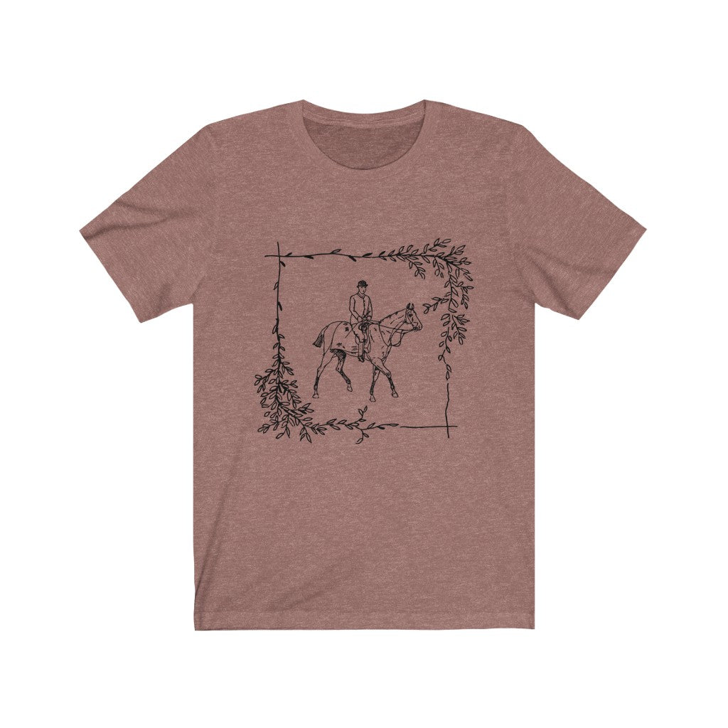 Vintage Horse Leaf. Horse Tshirt. Unisex Jersey Short Sleeve