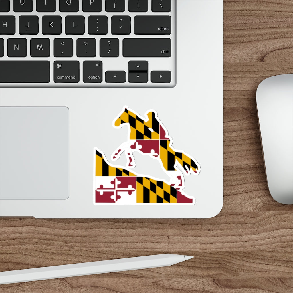 Maryland Flag Endurance Rider Kiss Cut Stickers