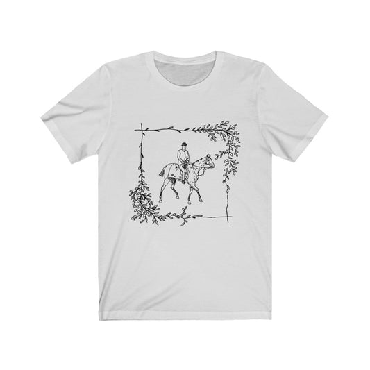 Vintage Horse Leaf. Horse Tshirt. Unisex Jersey Short Sleeve