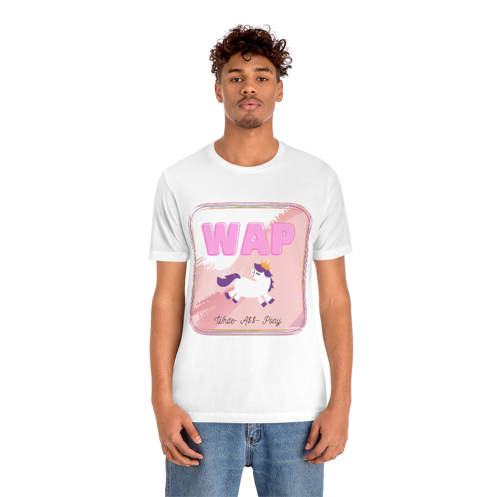 WAP- White Pony horse T-shirt. Unisex Jersey Short Sleeve Tee