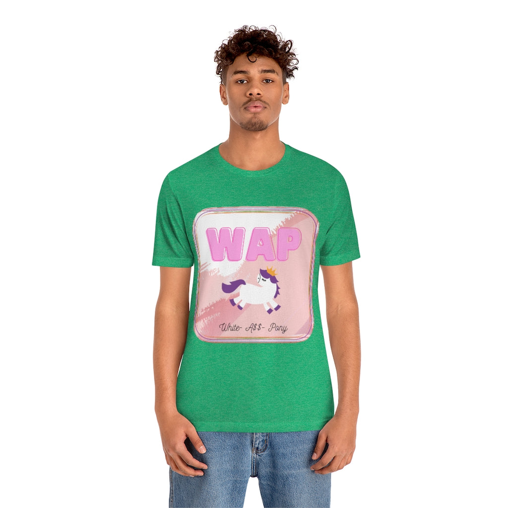 WAP- White Pony horse T-shirt. Unisex Jersey Short Sleeve Tee