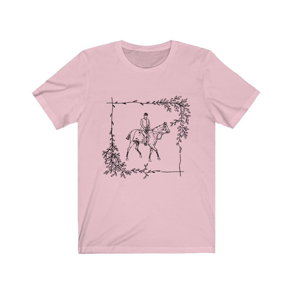 Vintage Horse Leaf. Horse Tshirt. Unisex Jersey Short Sleeve