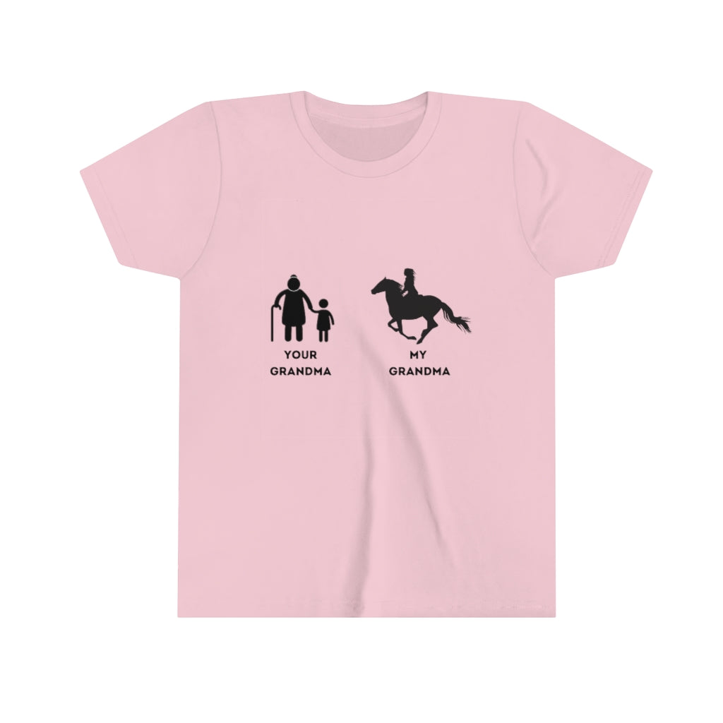 Your Grandma My Grandma Horse rider design 2 Youth Short Sleeve Tee