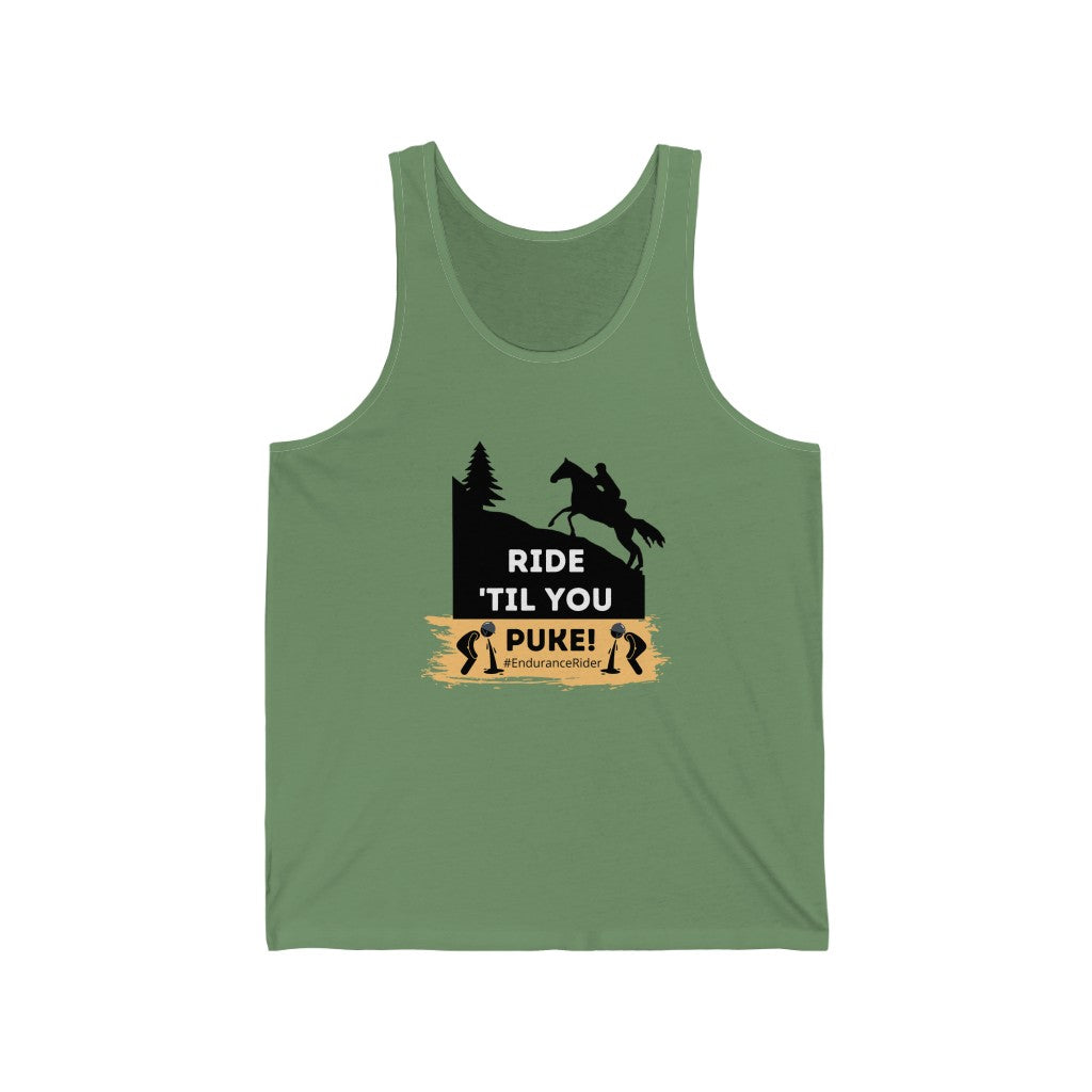 Ride Till You Puke! #EnduranceRider Unisex Jersey Tank