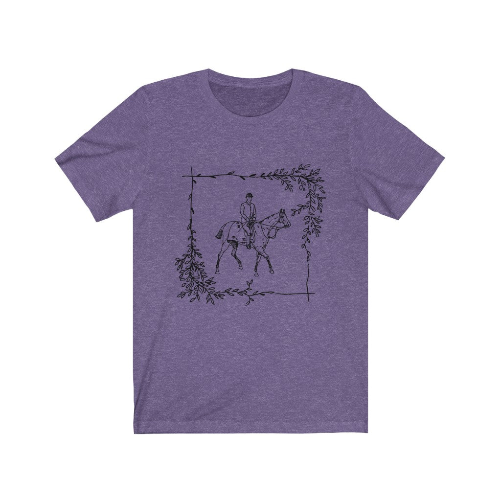 Vintage Horse Leaf. Horse Tshirt. Unisex Jersey Short Sleeve