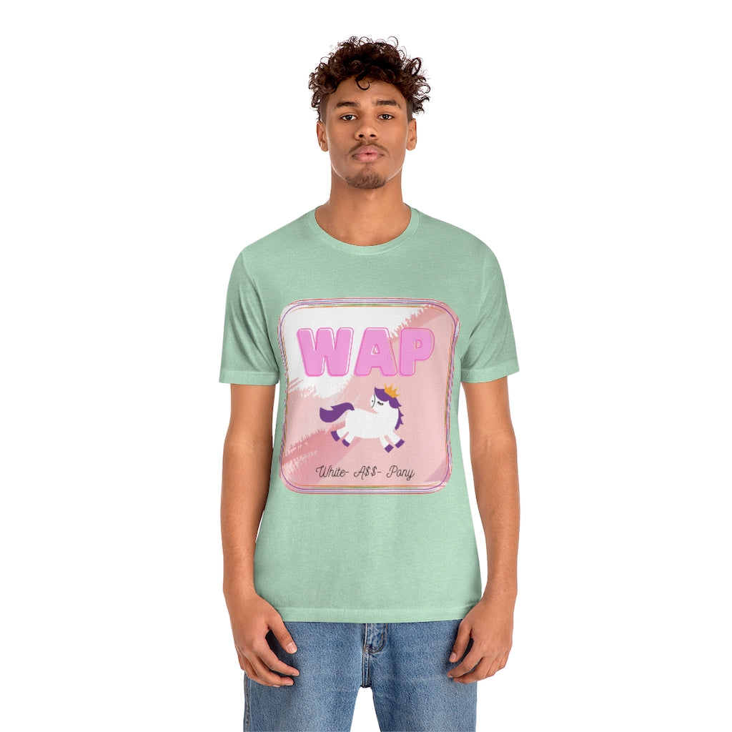 WAP- White Pony horse T-shirt. Unisex Jersey Short Sleeve Tee