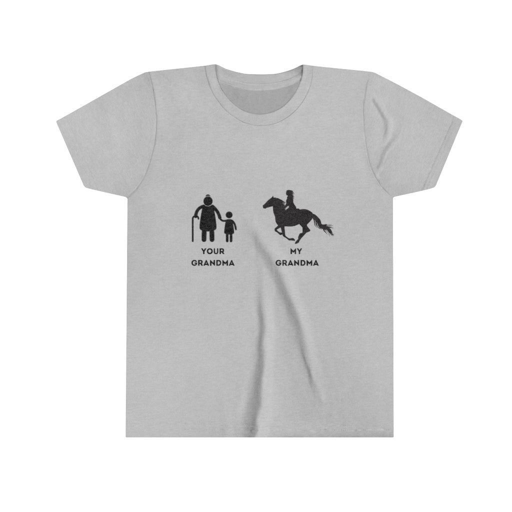 Your Grandma My Grandma Horse rider design 2 Youth Short Sleeve Tee