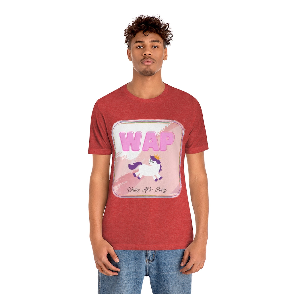 WAP- White Pony horse T-shirt. Unisex Jersey Short Sleeve Tee