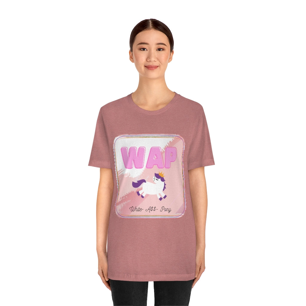 WAP- White Pony horse T-shirt. Unisex Jersey Short Sleeve Tee