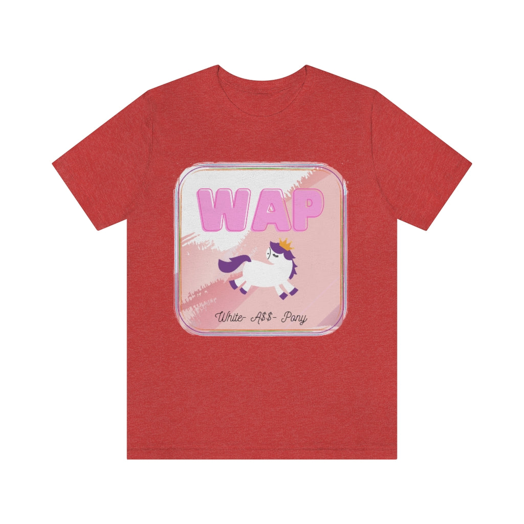 WAP- White Pony horse T-shirt. Unisex Jersey Short Sleeve Tee
