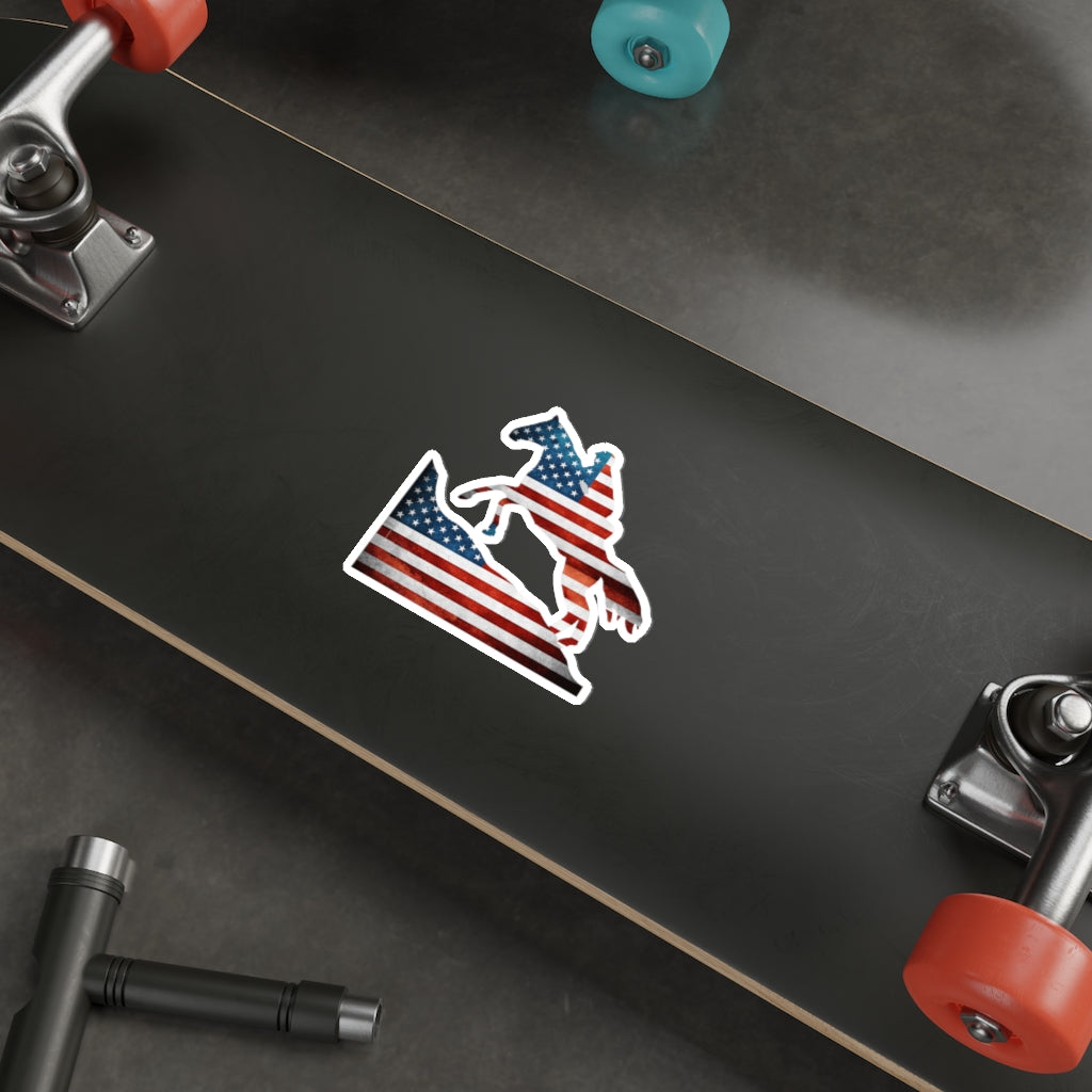 American Flag Endurance Rider Kiss Cut Stickers