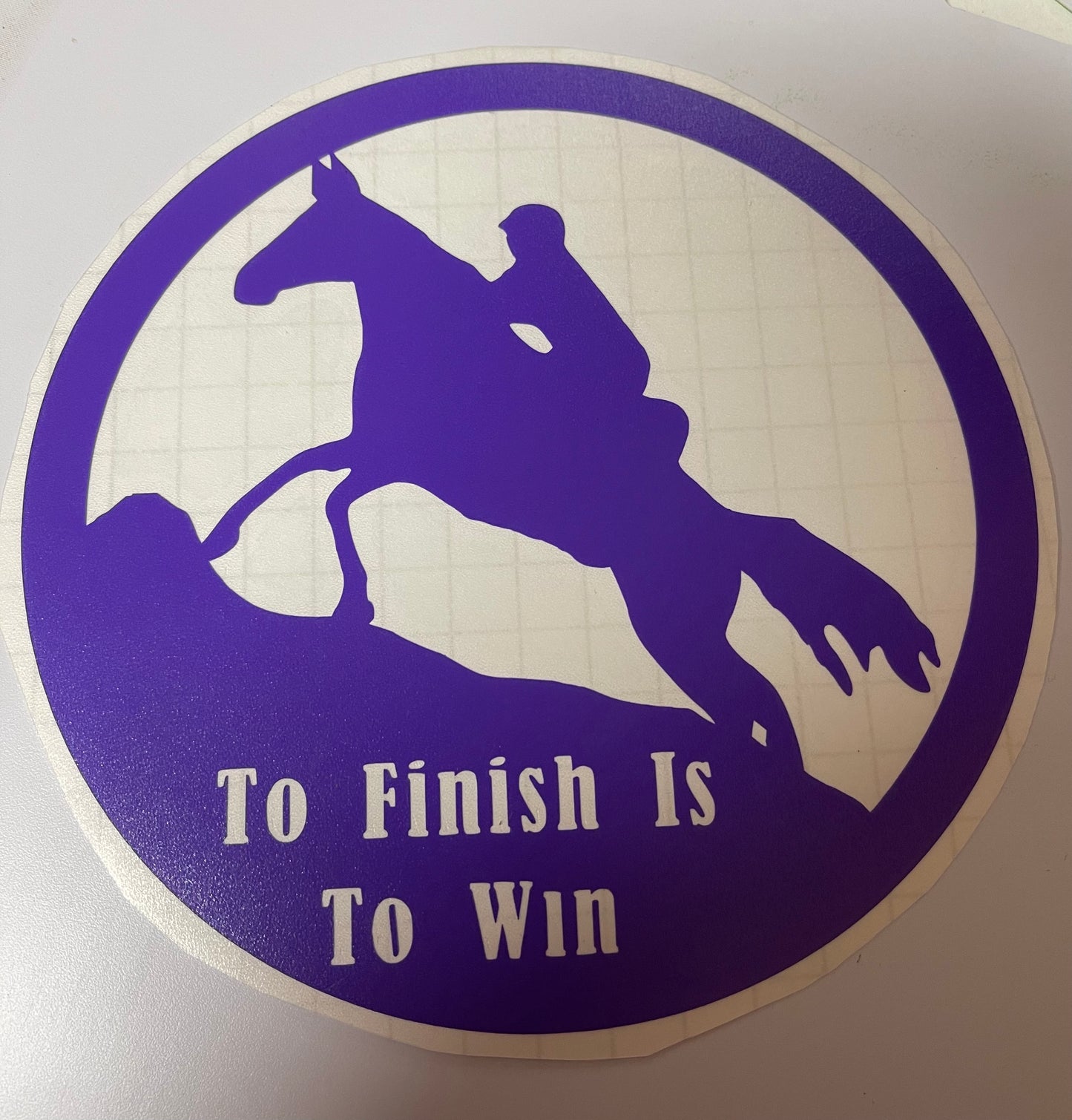 Mule To Finish Is To Win  Endurance 6x6 Decal